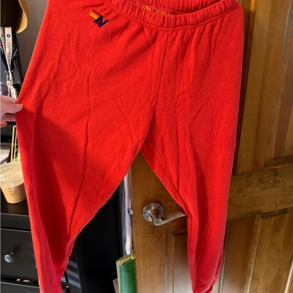 Aviator Nation Red Lightning Bolt Track Joggers - Picture 2 of 4